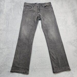 Express Mens Slim Straight Jeans 36x30 Gray 4-Way Stretch Denim Tag 33